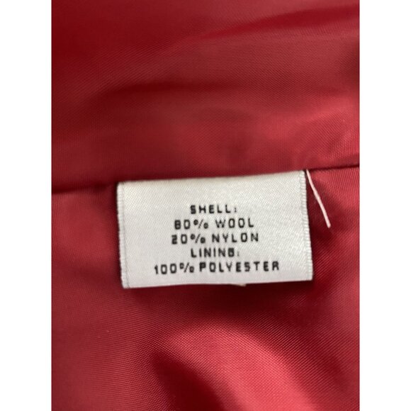 Vntg Preston & York 8P Red Wool-Blend Peacoat Double-Breasted Pocket Fully Lined - Picture 6 of 16